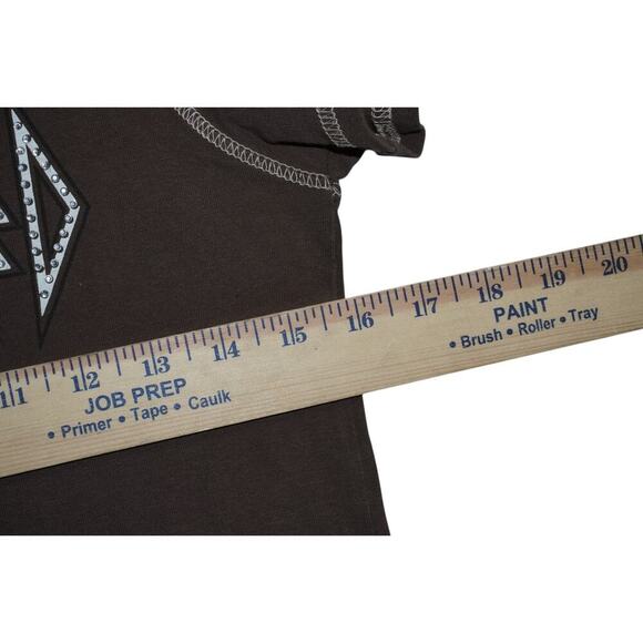 Def Leppard Band Tee Brown Graphic Rock T-Shirt by Goodie Two Sleeves Women’s XS - Picture 5 of 6